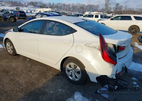 2016 Hyundai Elantra Se from USA, damaged, VIN 5NPDH4AE6GH682875